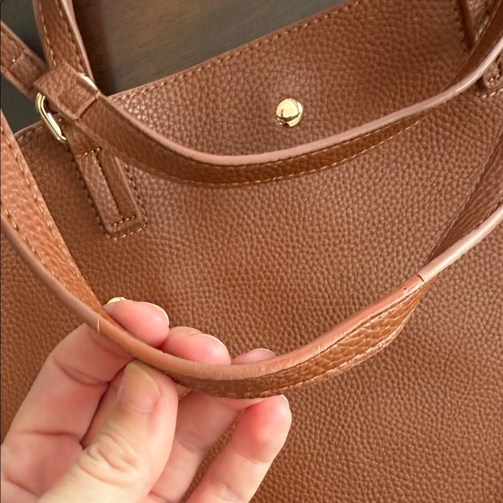 Elegant Brown Leather Tote Bag - Picture 6 of 10